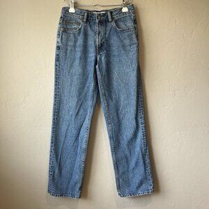 Vintage Mom Jeans 32x32 Straight High‎ Rise Classic 90s Minimalist Medium Wash